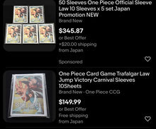 Load image into Gallery viewer, Trafalgar Law **RARE** ONE PIECE Card Sleeves (10pcs)
